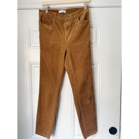 LOFT Pants - Loft Gold Tone Tan Chord High Waist Skinny Pants Size 6